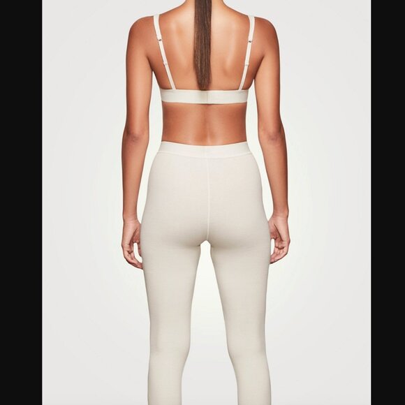 SKIMS Cotton Rib Plunge Bralette and Cotton Rib Leggings - LARGE - Picture 2 of 5